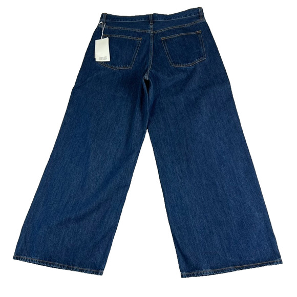 COS Jeans Women's Size 10 Dark Wash Extra Wide Leg Drawstring Belt Pants NWT - Picture 2 of 10